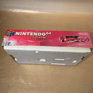 Boxed Clear Red Nintendo 64 set with N64Digital kit - compatible with JP and US games