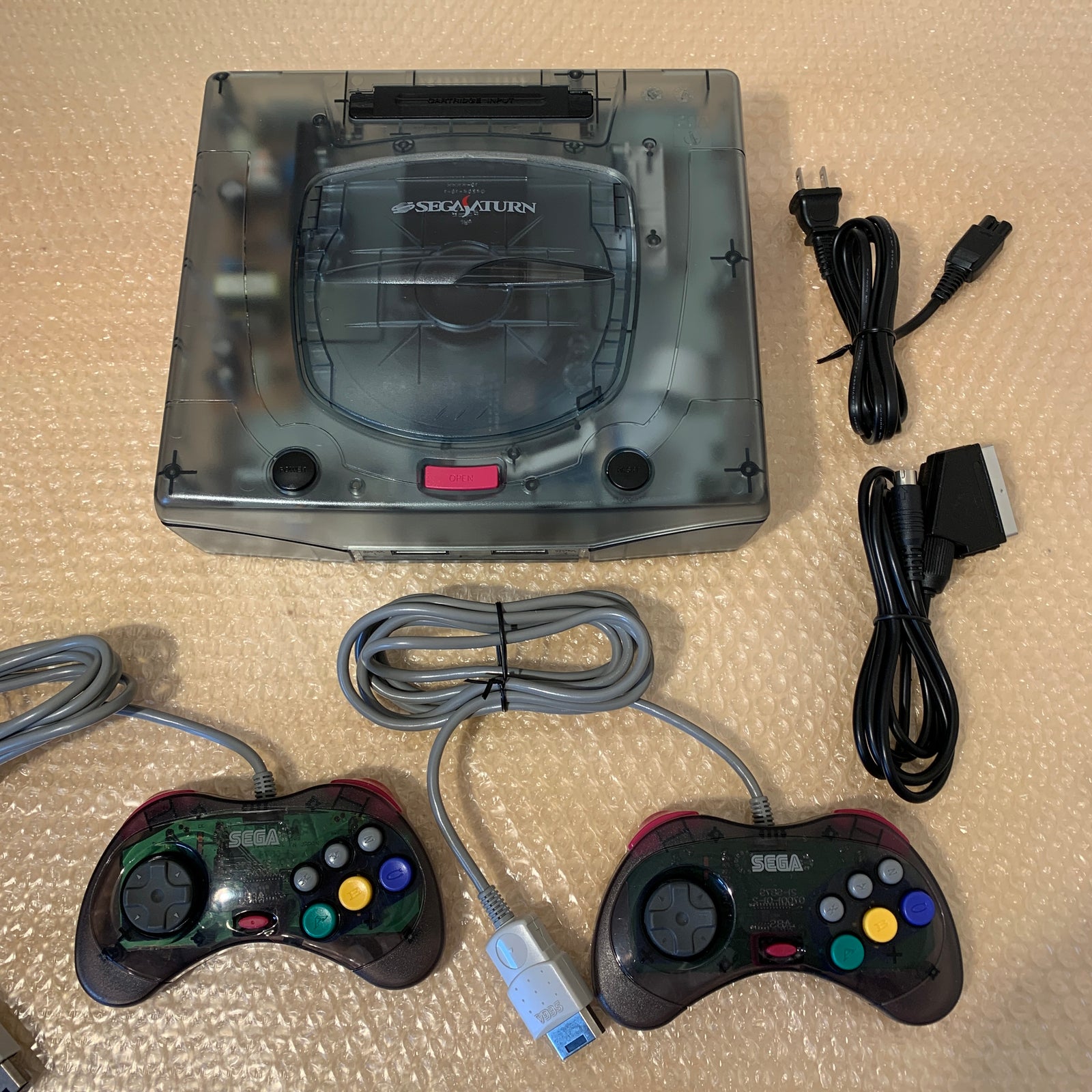 Derby Stallion limited skeleton Sega Saturn set with Fenrir ODE kit + FRAM Memory and RGB cable