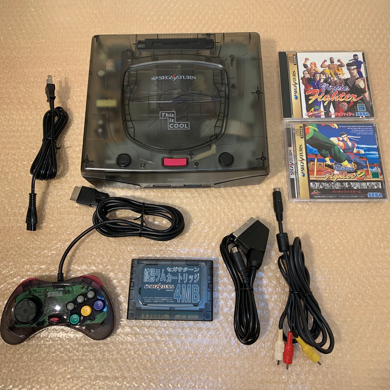 Skeleton Sega Saturn set - Region Free + FRAM Memory and RGB cable