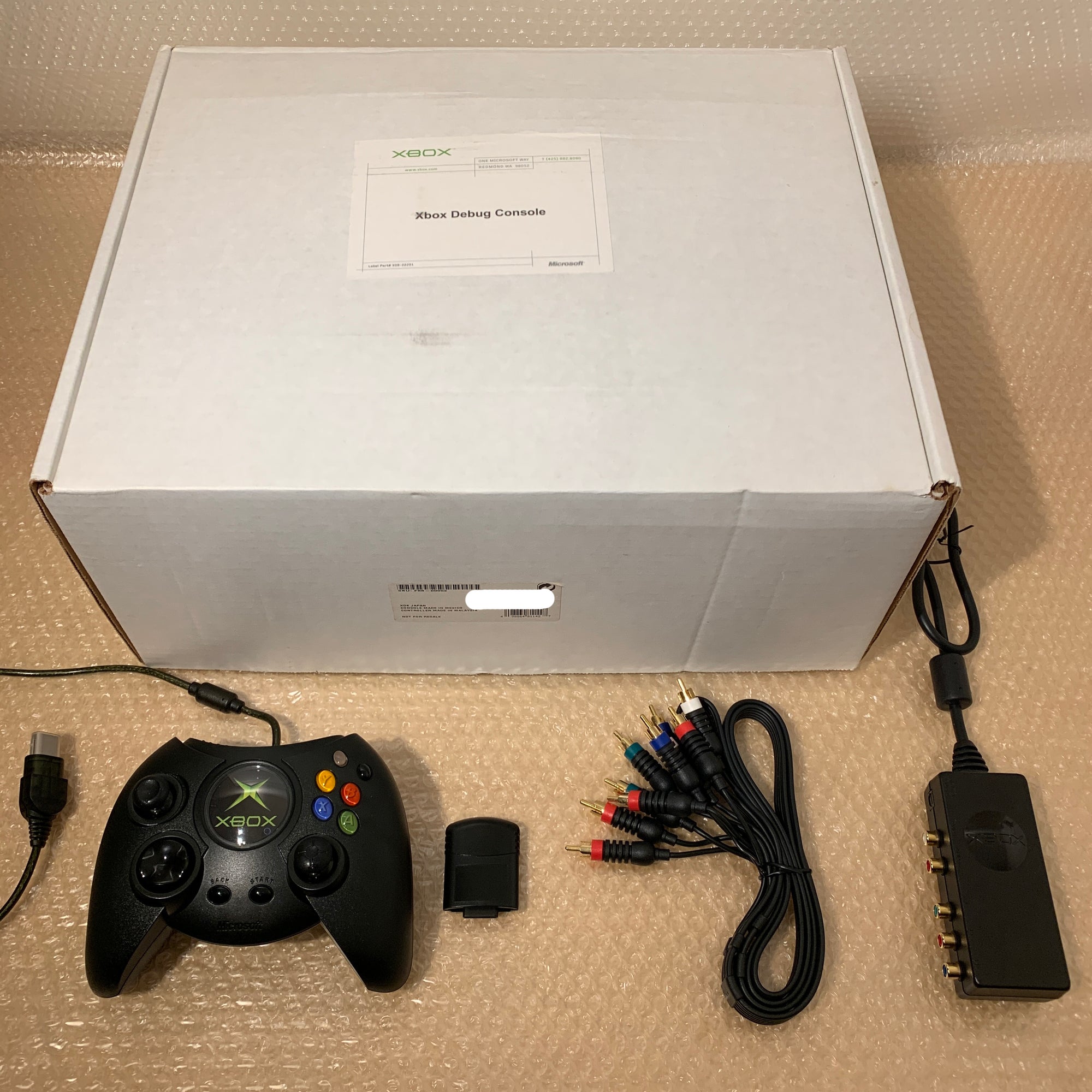 Boxed Xbox Debug Kit set with High Definition AV Pack