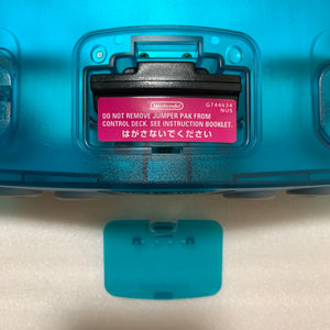 Clear blue Nintendo 64 in box set with ULTRA HDMI kit - compatible with JP and US games