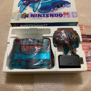 Clear blue Nintendo 64 in box set with ULTRA HDMI kit - compatible with JP and US games