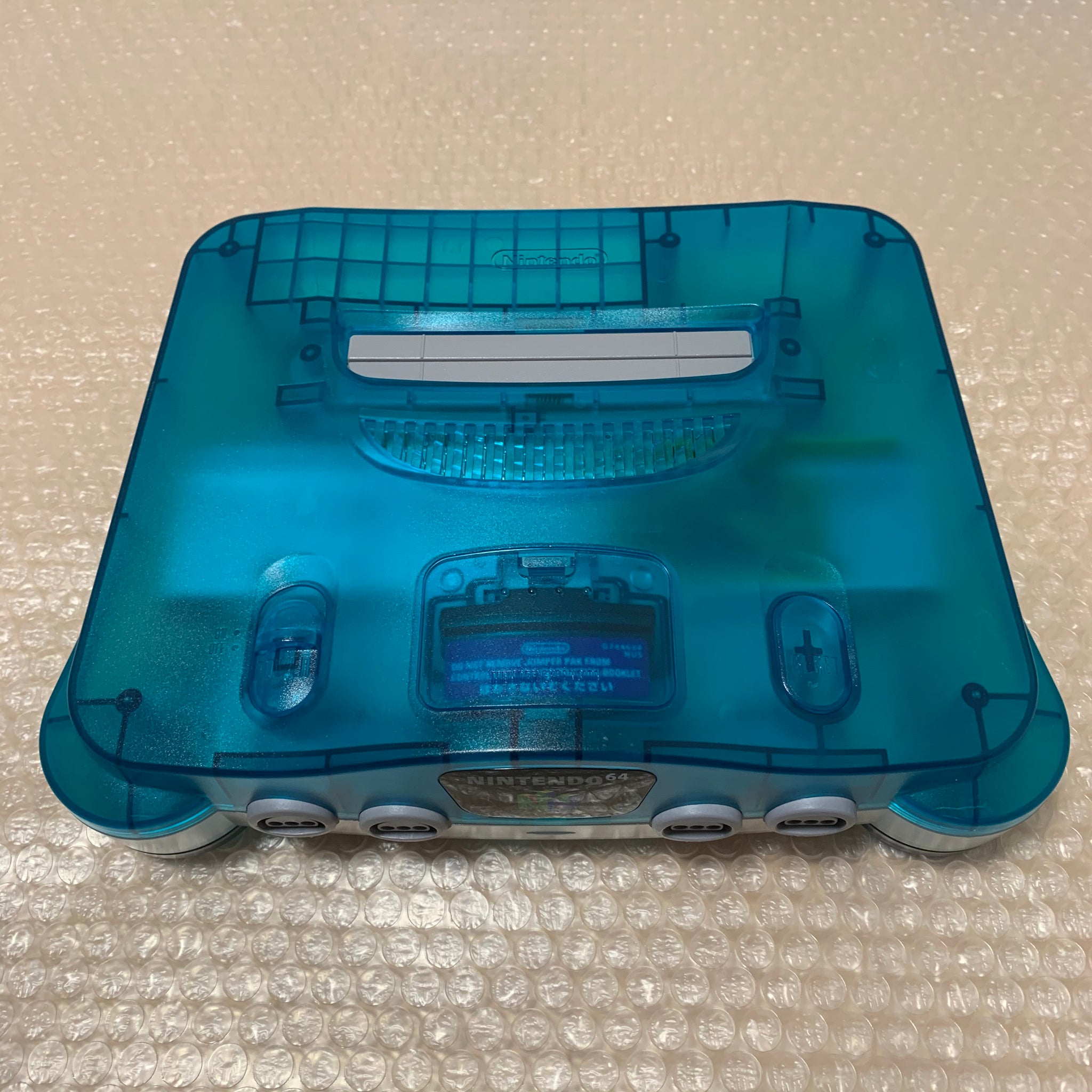Blue Sphere R N64 Clear Blue Nintendo 64 with N64RGB kit - Compatible with JP and US gam ...