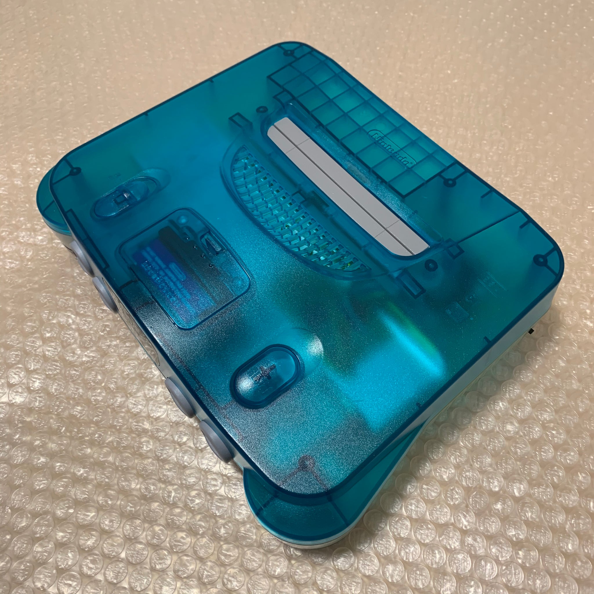 Blue Sphere R N64 Clear Blue Nintendo 64 with N64RGB kit - Compatible with JP and US gam ...