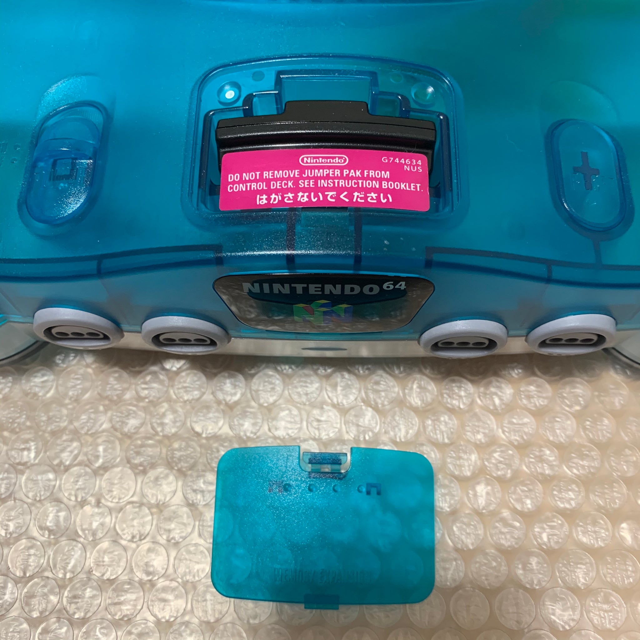 Blue Sphere R N64 Clear Blue Nintendo 64 with N64RGB kit - Compatible with JP and US gam ...