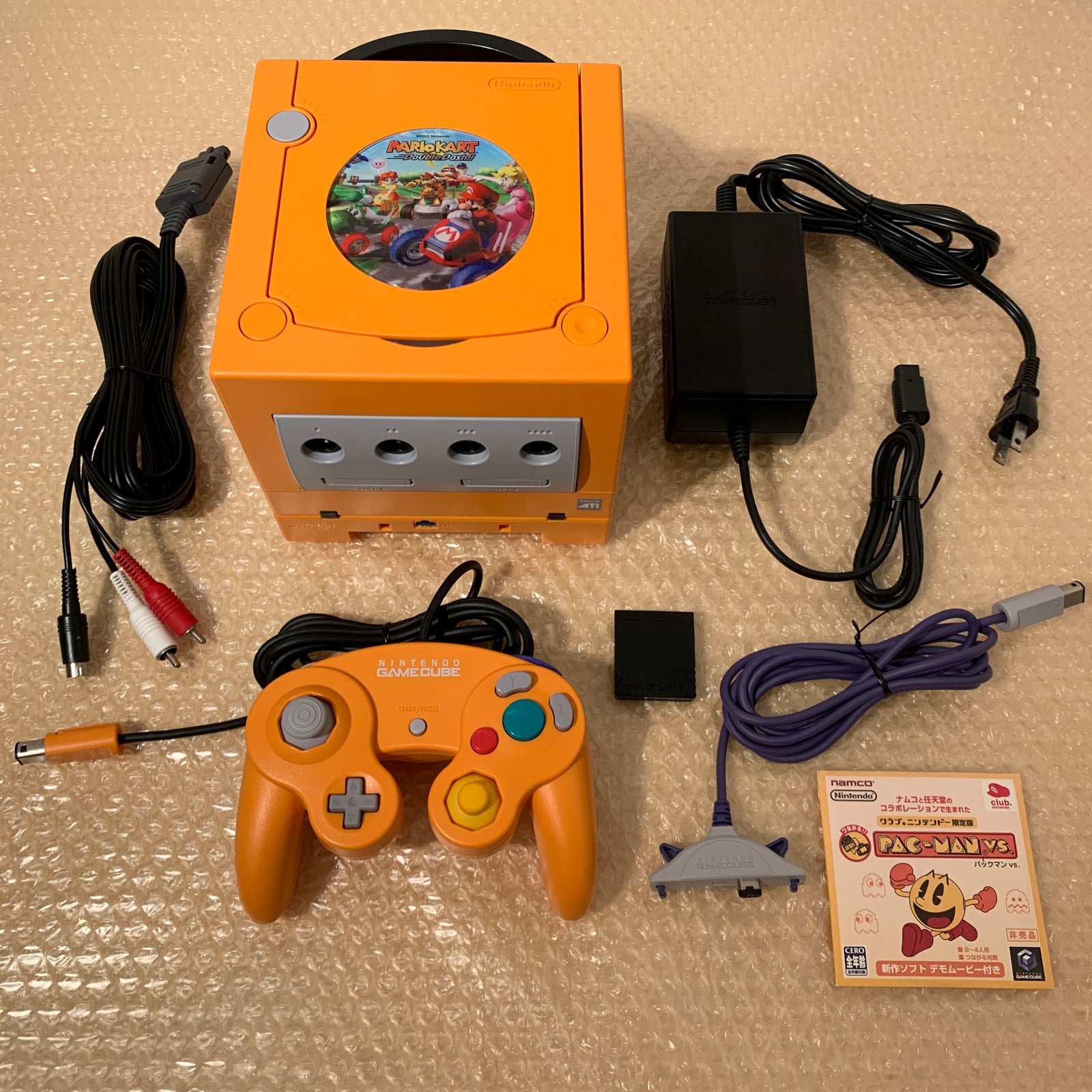 HDMI Orange Gamecube with Gameboy Player, S-Video cable + Picoboot