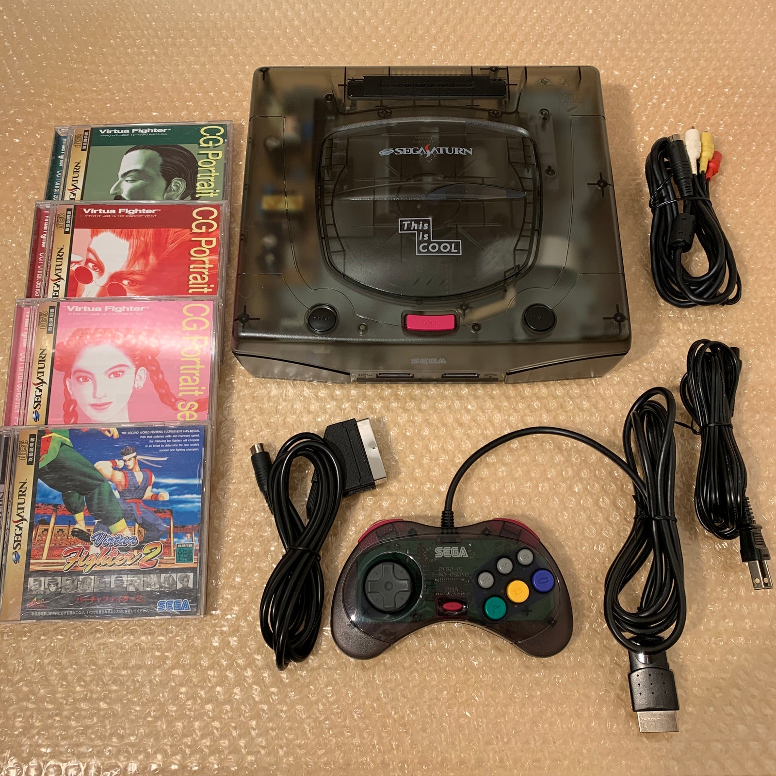 Skeleton Sega Saturn set - Region Free + FRAM Memory and RGB cable