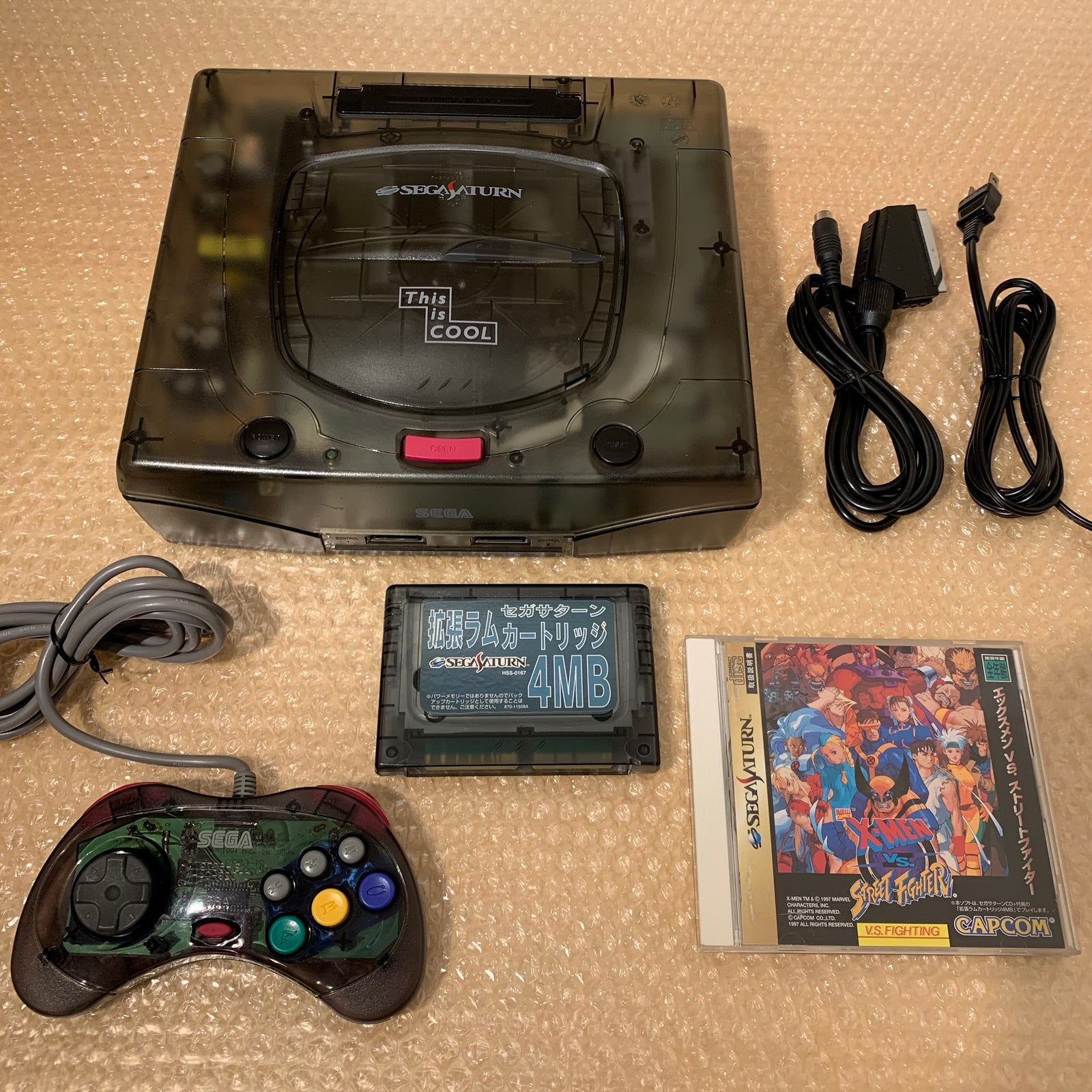 Skeleton Sega Saturn set - Region Free + FRAM Memory and RGB cable