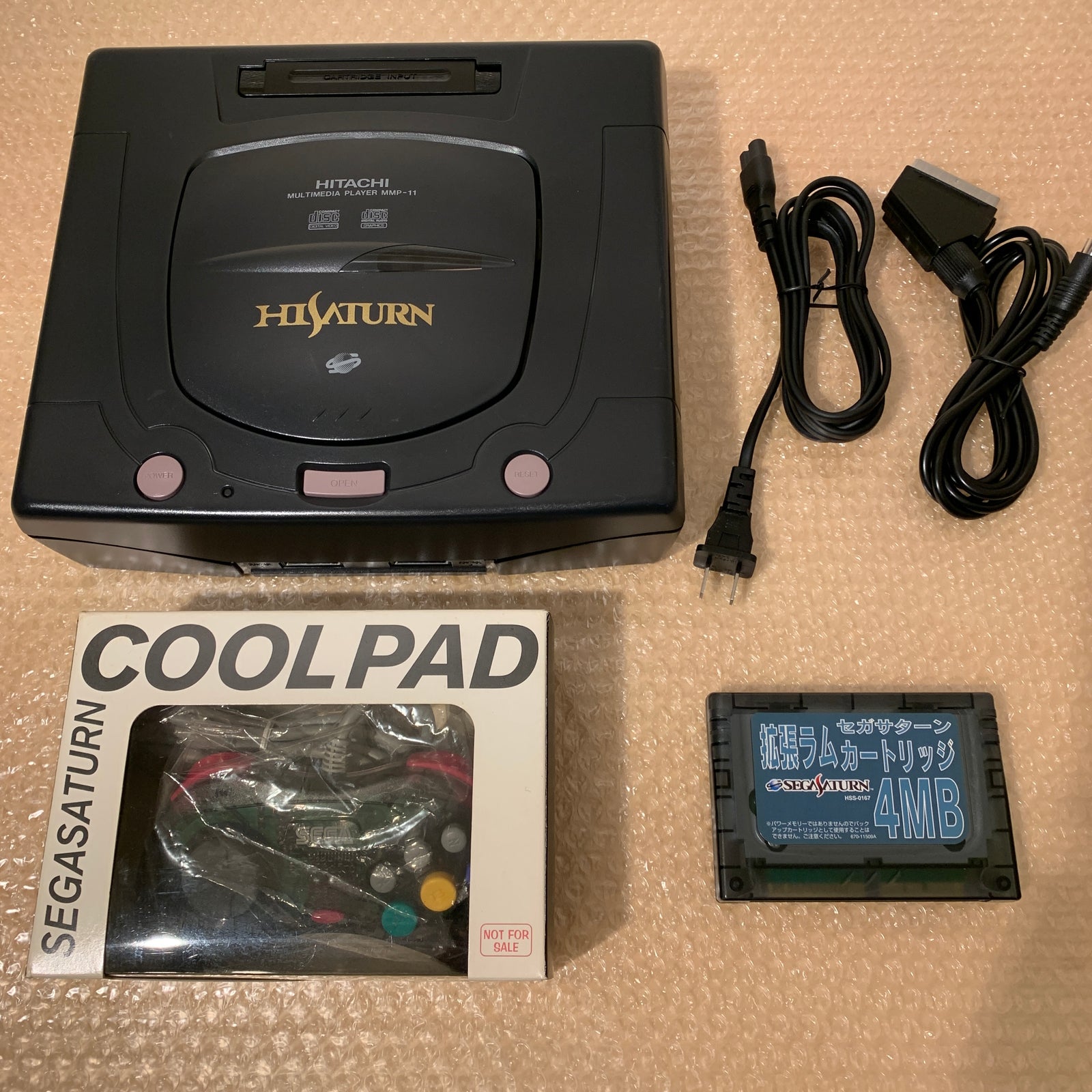 Hitachi Hi-Saturn set with Fenrir ODE kit and MPEG card - FRAM Memory / RGB cable