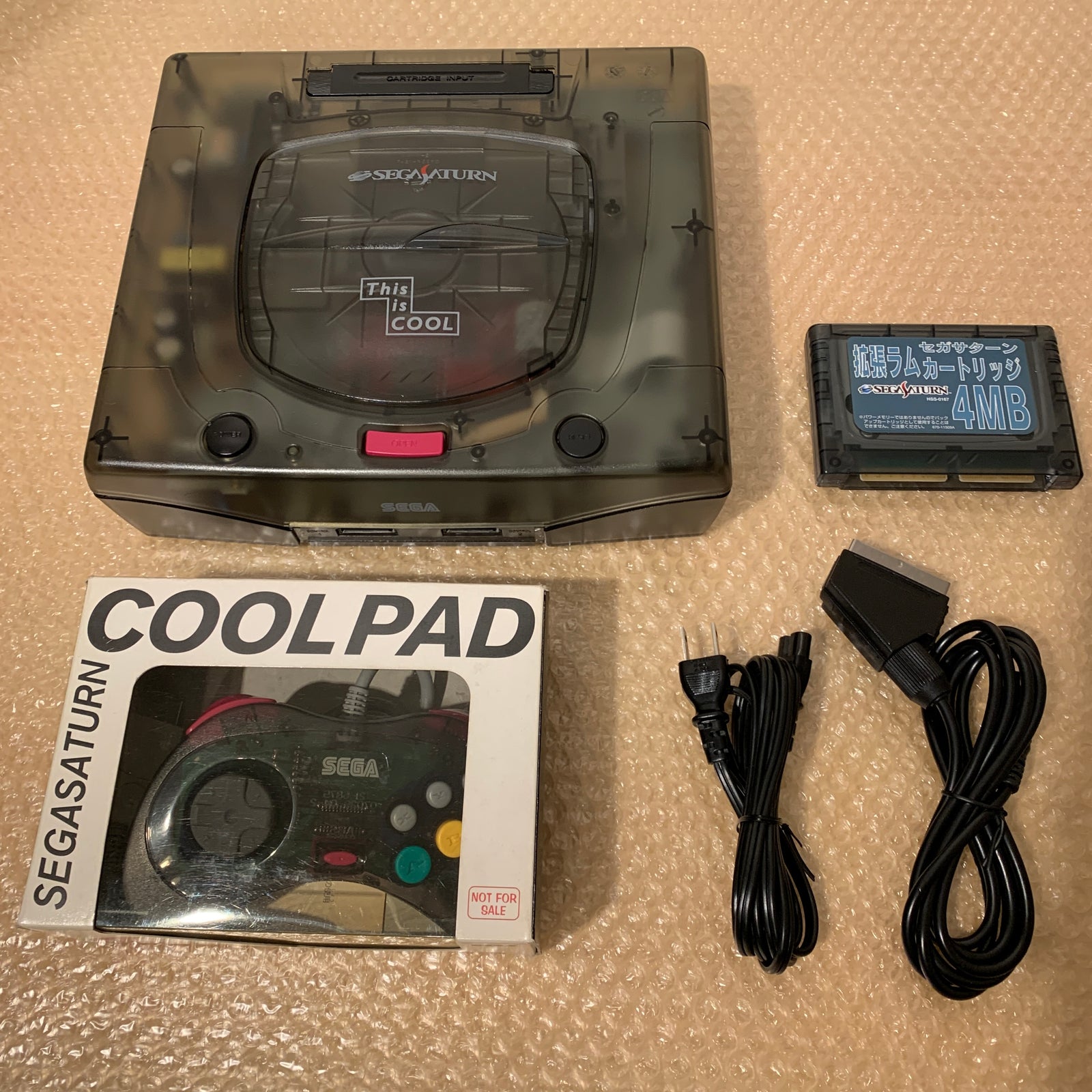 Sega Saturn “This is Cool” set with Fenrir ODE kit - FRAM Memory / RGB cable